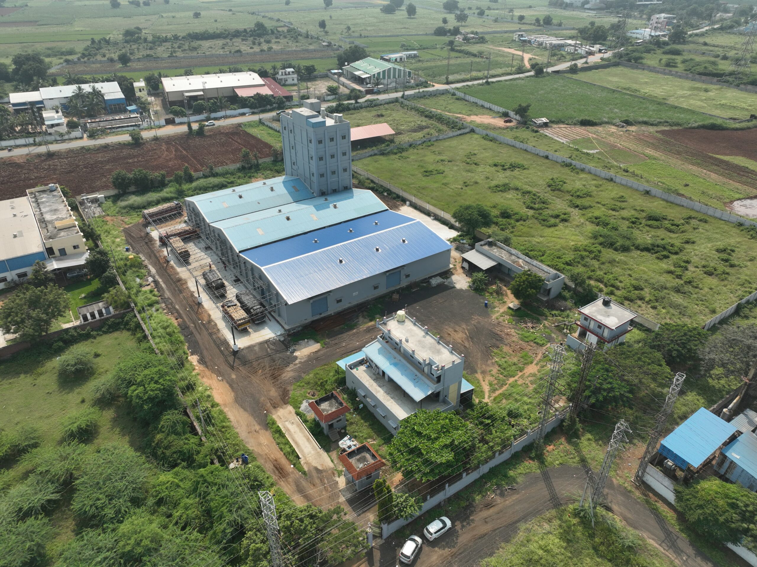 Modern industrial processing facility exterior